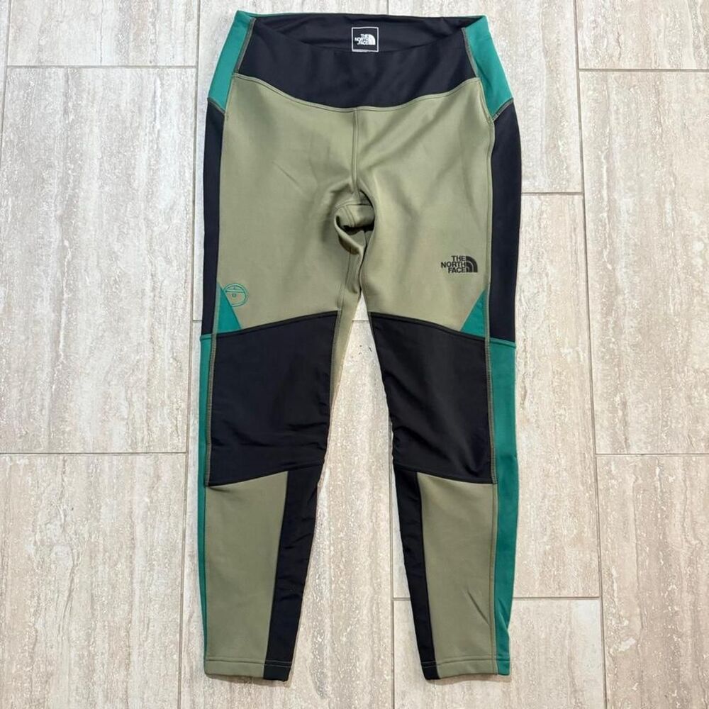 The North Face Steep Tech Fleece Leggings Green Colorblock Gorpcore Tights XL